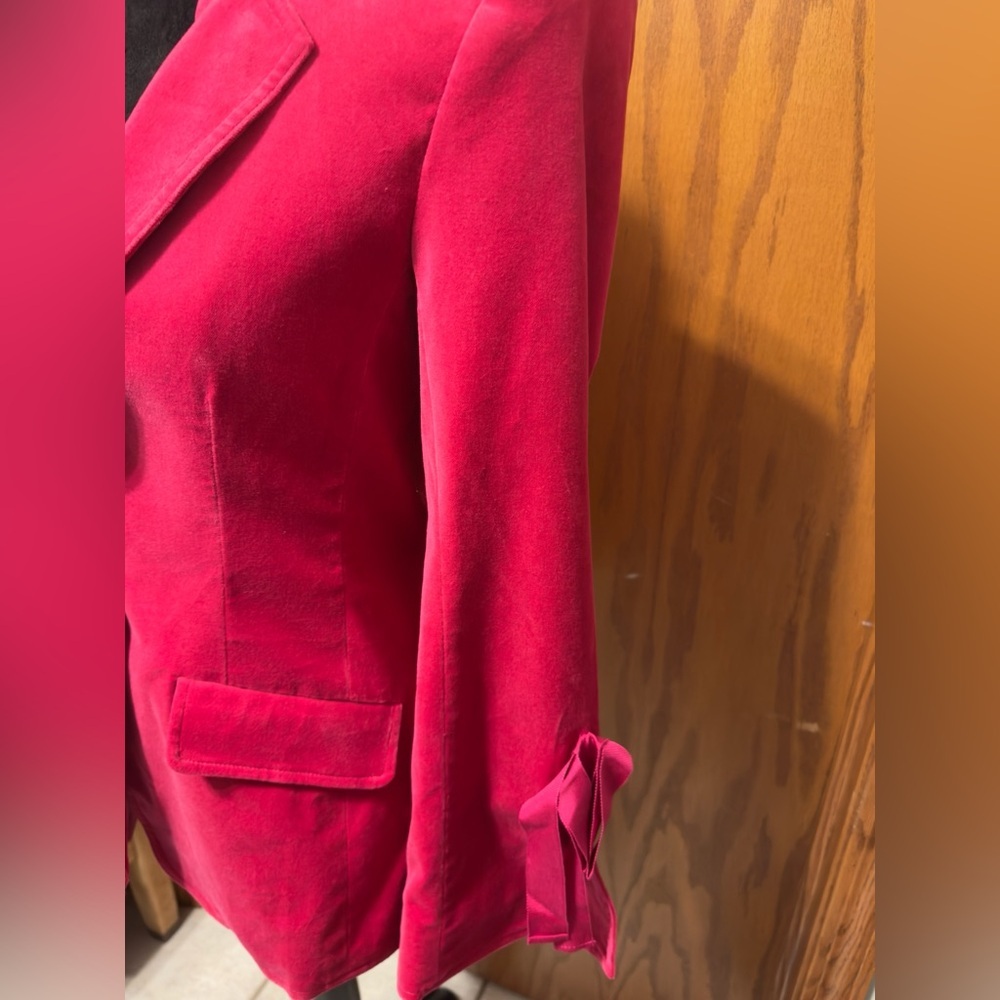 NWT Cinq A SEPT'S Velvet Lou Blazer, Berry, 6 - Picture 10 of 16